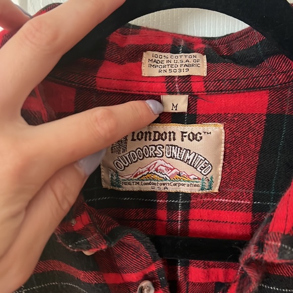 London fog red plaid flannel - Picture 2 of 3